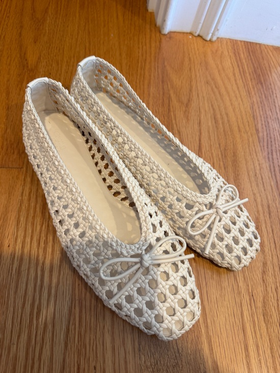Camila Coelho Shoes - Camila Coelho Woven Ballet Flats in Cream